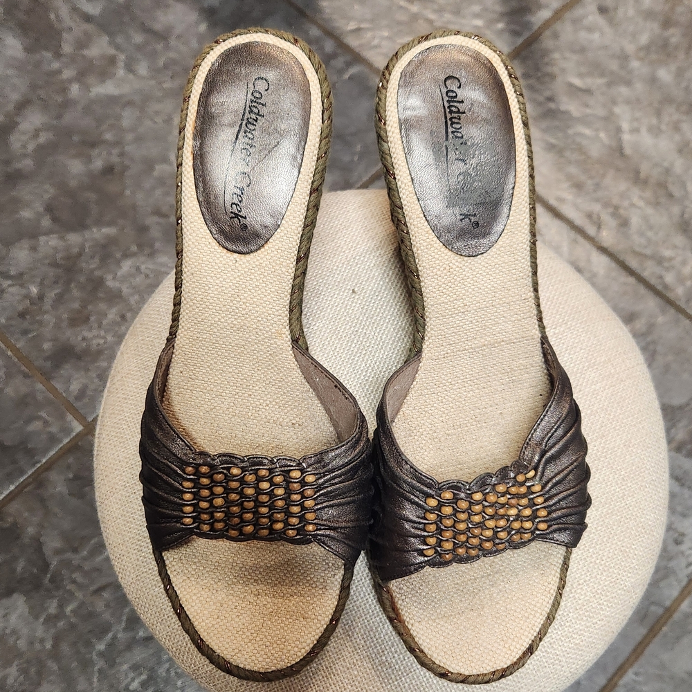 Coldwater Creek Brown Woven Sandals